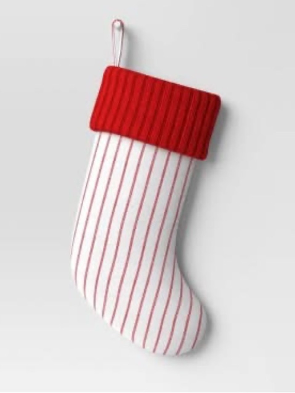 Wondershop Red Stripe Shearling Cuff Christmas Stocking